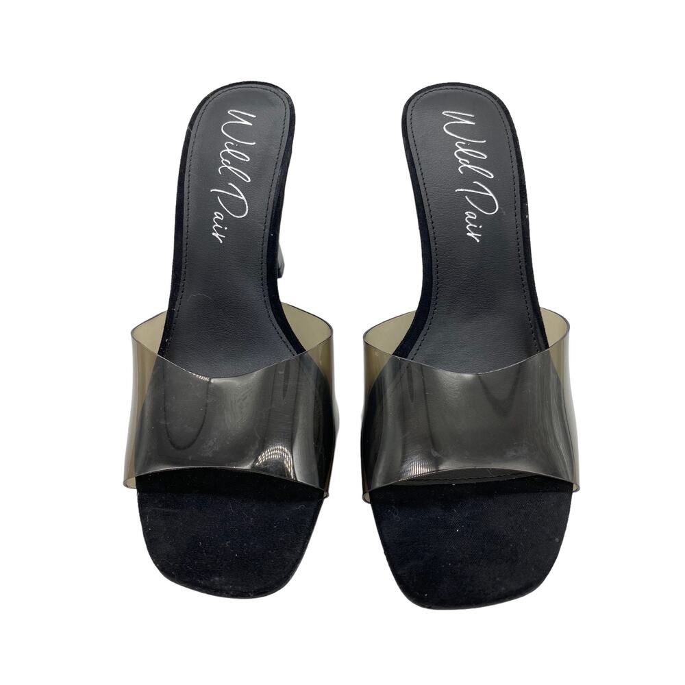 Wild Pair  Womens Luunav Black Open Toe Heels Shoes 6